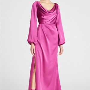 Theia Eliana Cowl Satin Gown